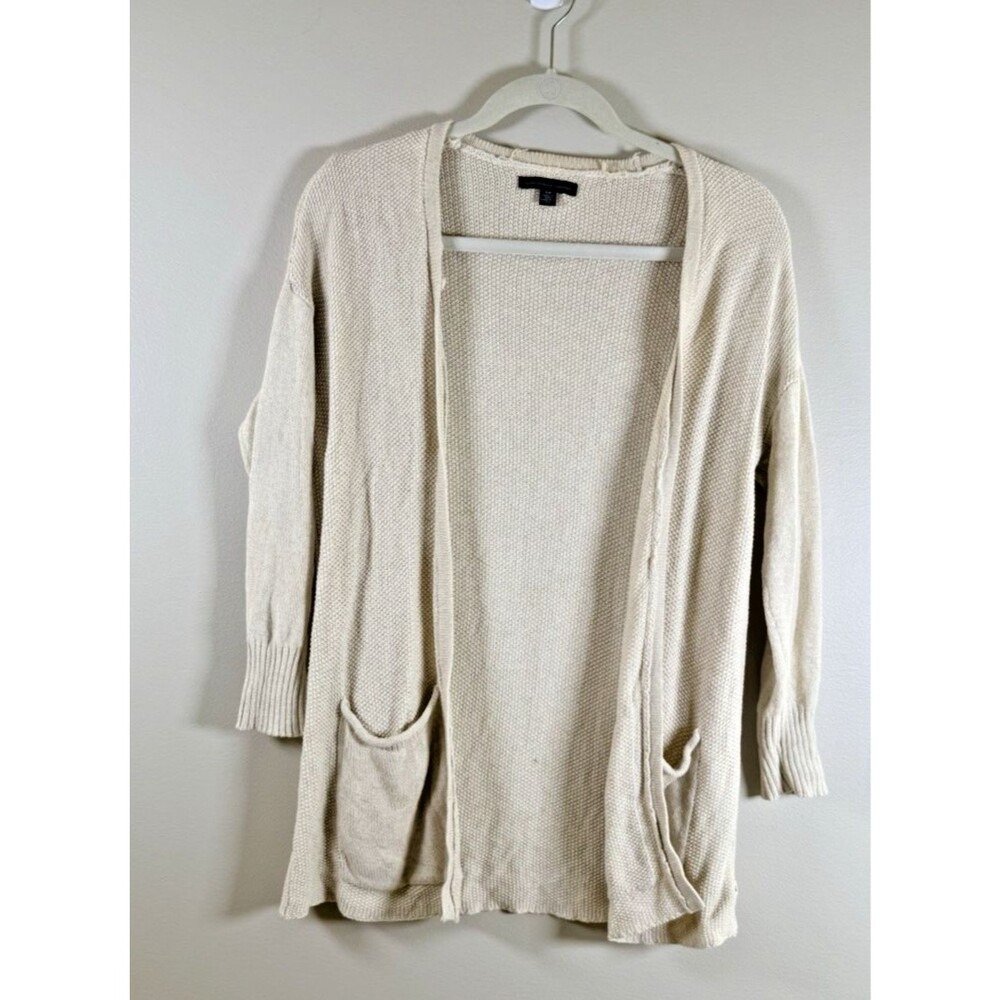 American Eagle Outfitters Womens Beige Knit Open Front Cardigan Sweater Small